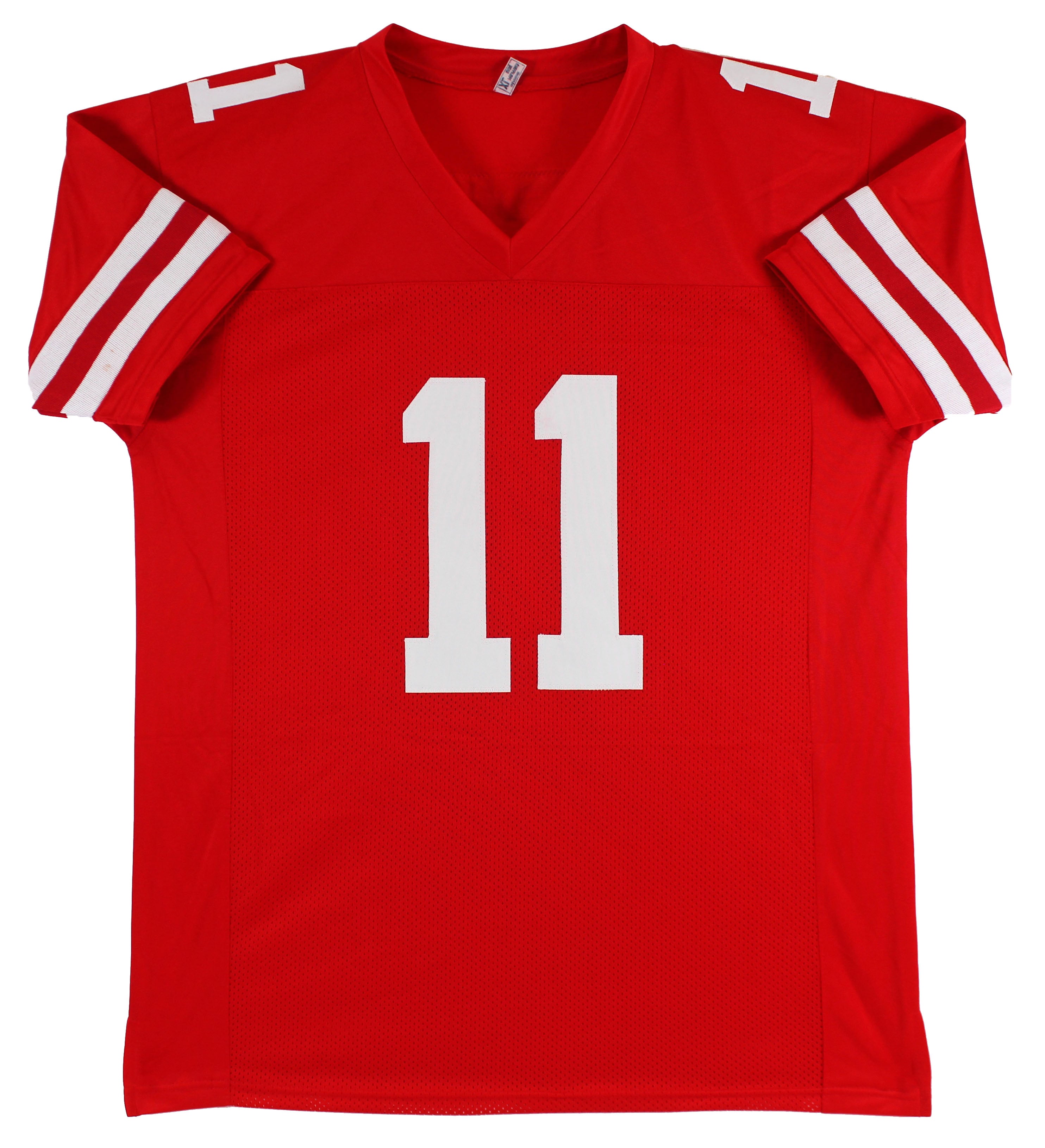 Brandon Aiyuk Authentic Signed Red Pro Style Jersey Autographed BAS Witnessed 2