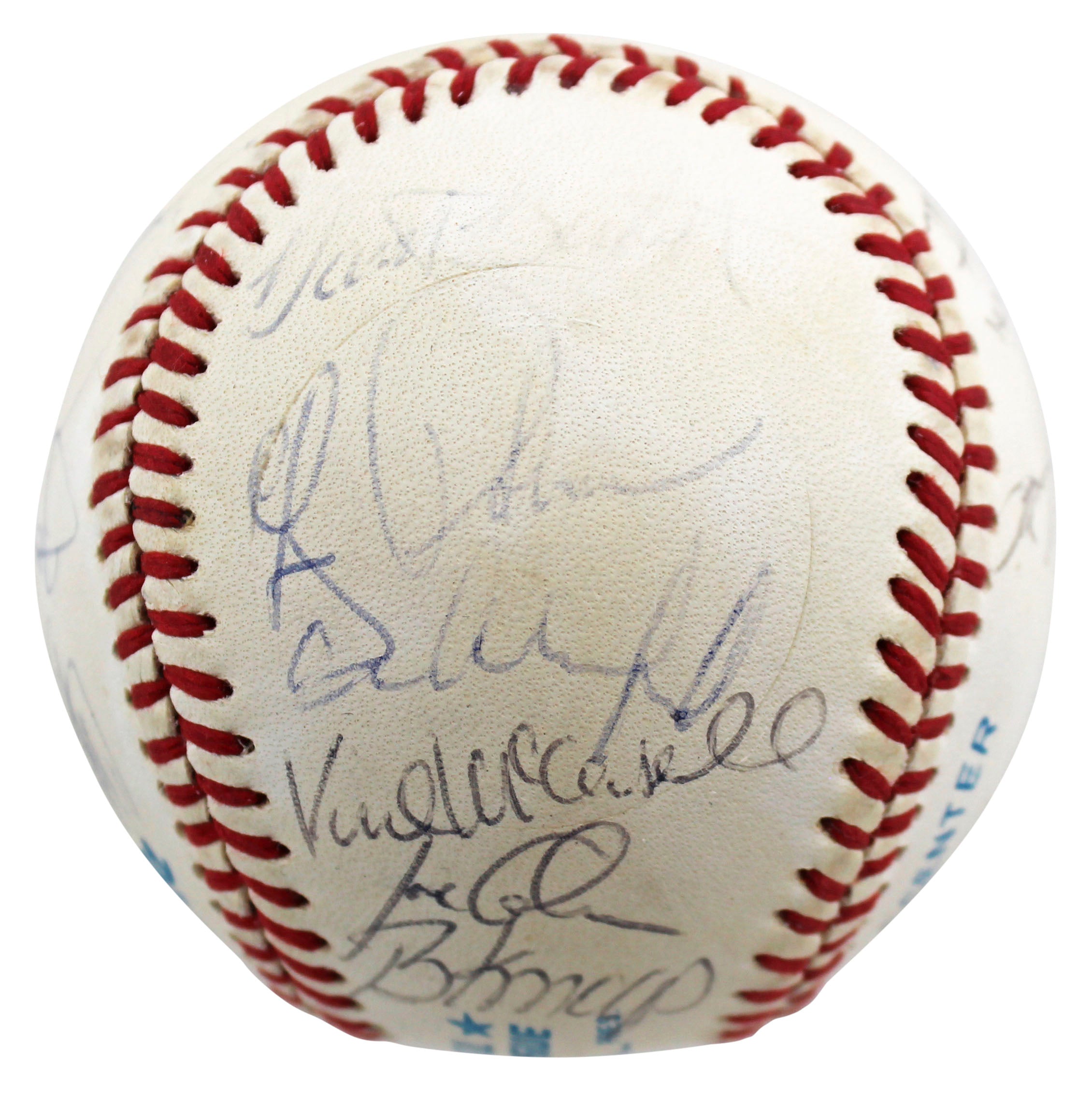 1990 Angels (21) Winfield, Bichette, Abbott,+18 Signed Oal Baseball BAS #AB92950