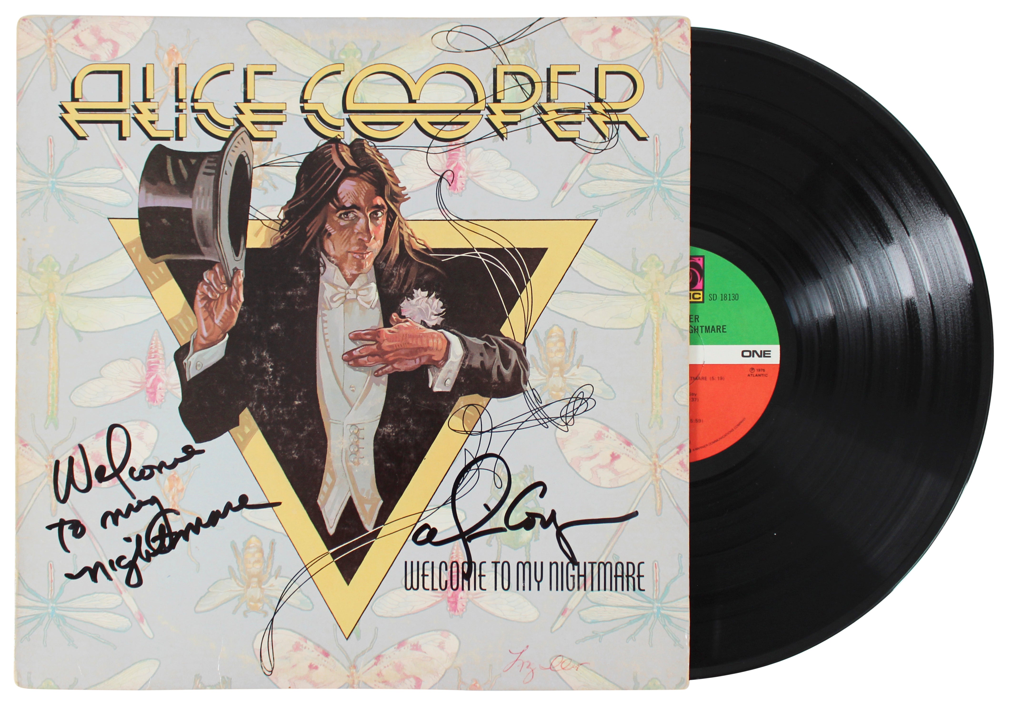 Alice Cooper "WTMN" Signed Welcome To My Nightmare Album Cover w Vinyl BAS Wit 3