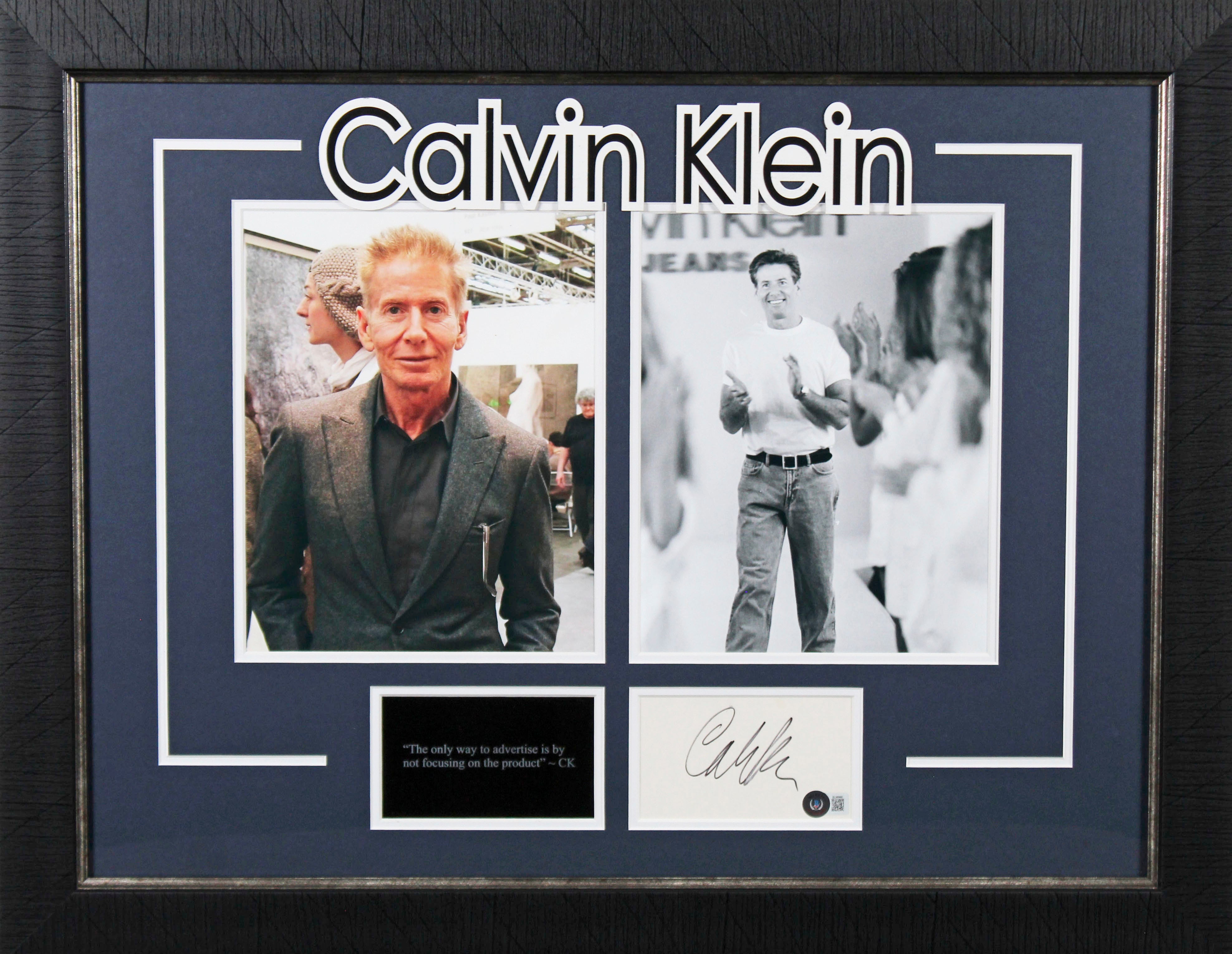 Calvin Klein Designer Authentic Signed & Framed 3x5 Index Card Autographed BAS