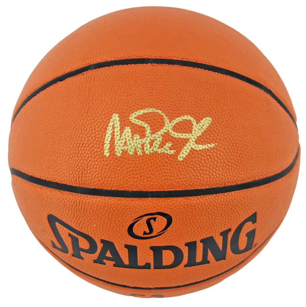 Lakers Magic Johnson Signed Spalding Basketball w/ Gold Signature BAS Witnessed