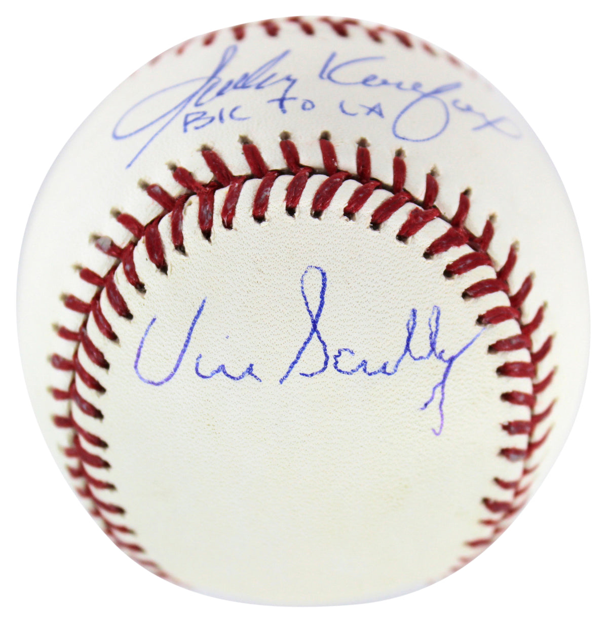 Dodgers Sandy Koufax & Vin Scully "Bk To LA" Signed OML Baseball BAS #I38240