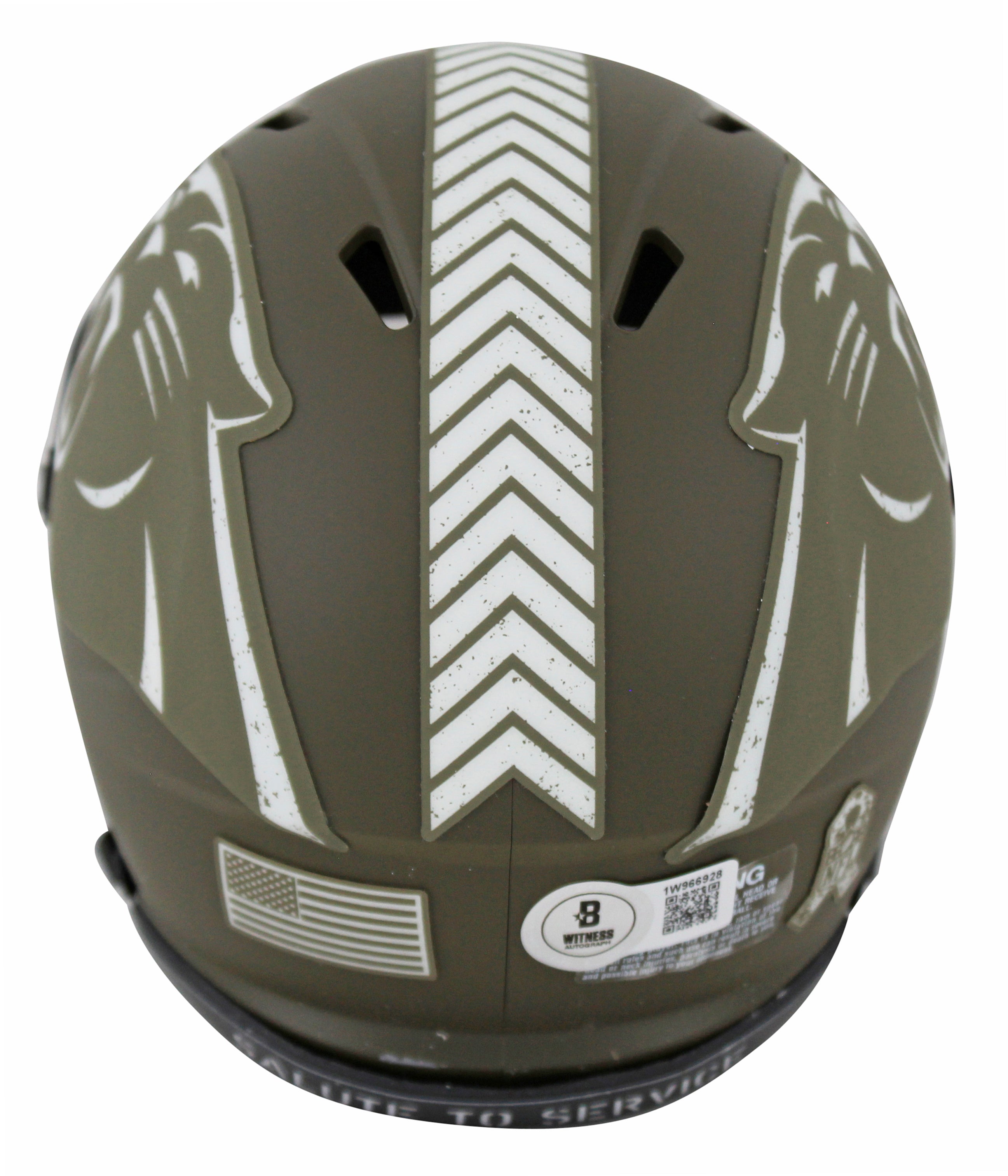 Panthers Xavier Legette Signed Salute To Service Speed Mini Helmet w/ Case BAS W