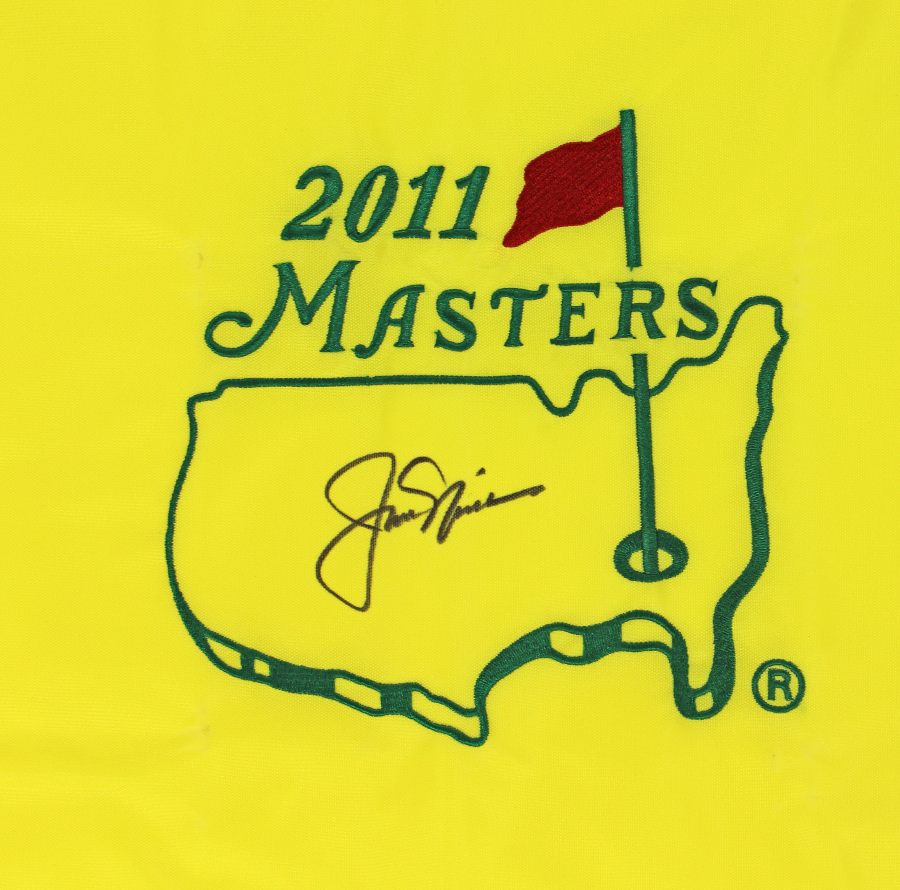 Jack Nicklaus Authentic Signed 2011 Masters Pin Flag Autographed BAS #A39186
