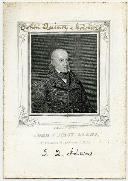 John Quincy Adams Authentic Signed 3.25x4.5 Engraving Photo JSA #YY85770