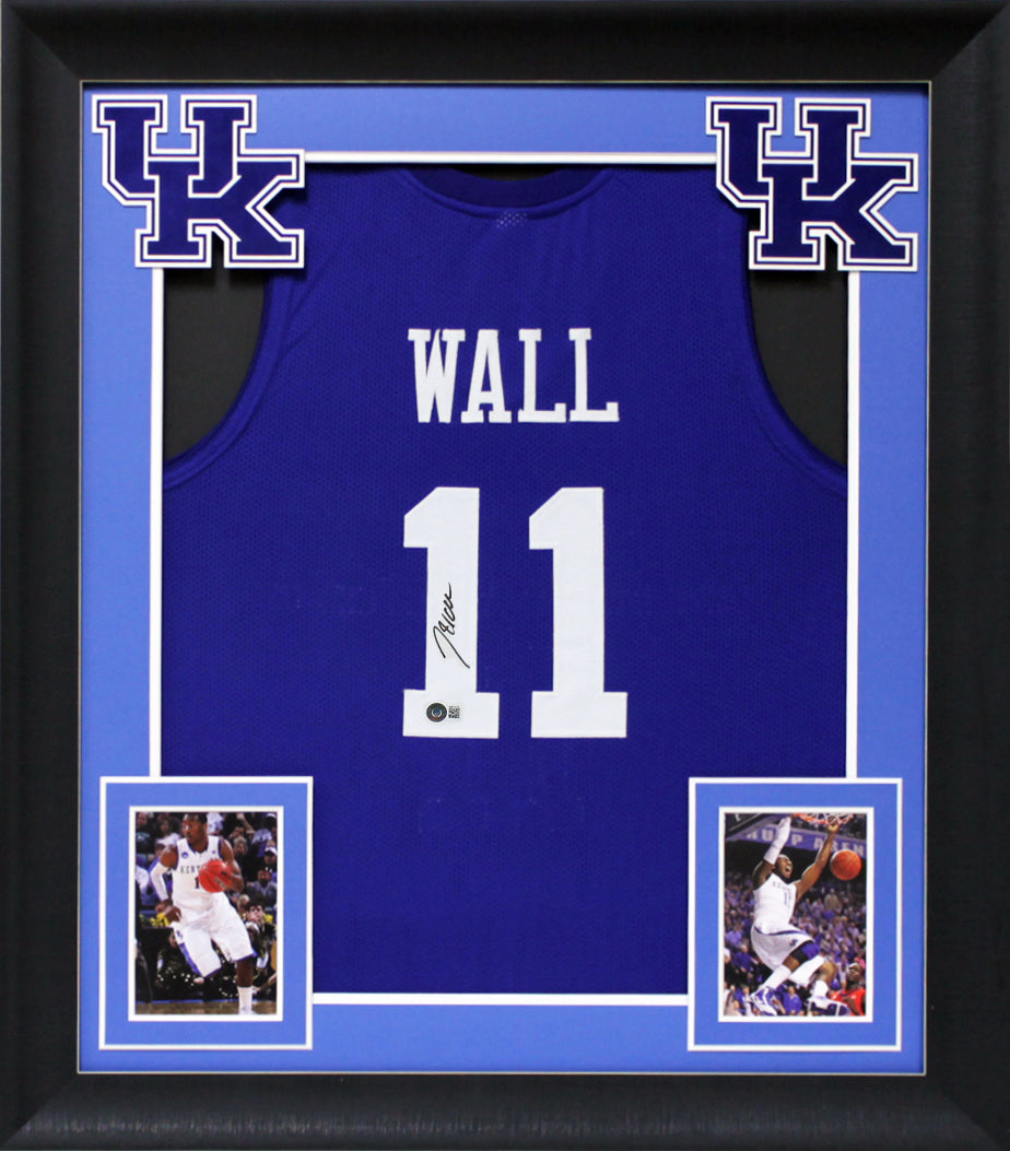 Kentucky John Wall Authentic Signed Blue Pro Style Framed Jersey JSA Witness