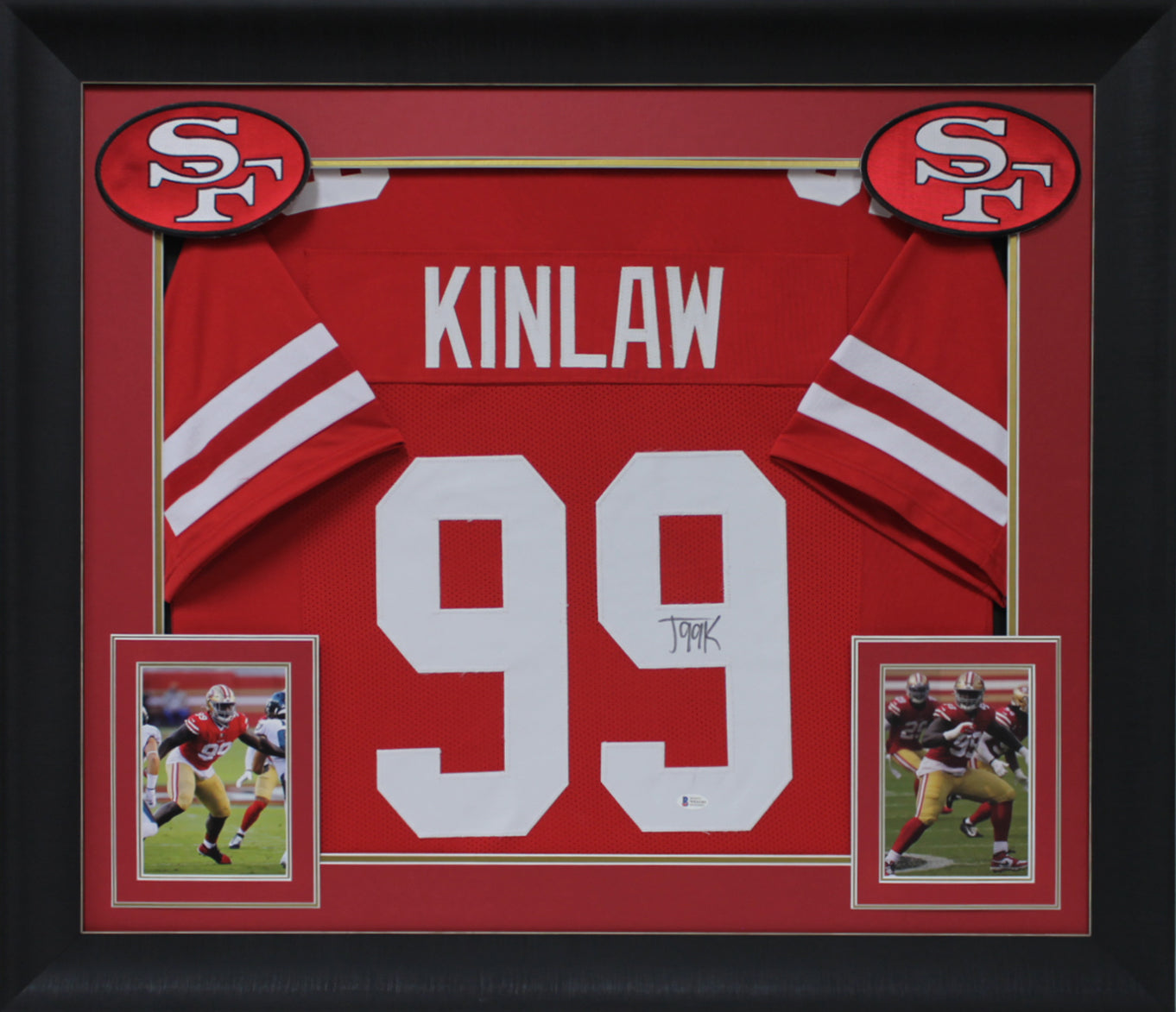 Javon Kinlaw Authentic Signed Red Pro Style Framed Jersey BAS Witnessed