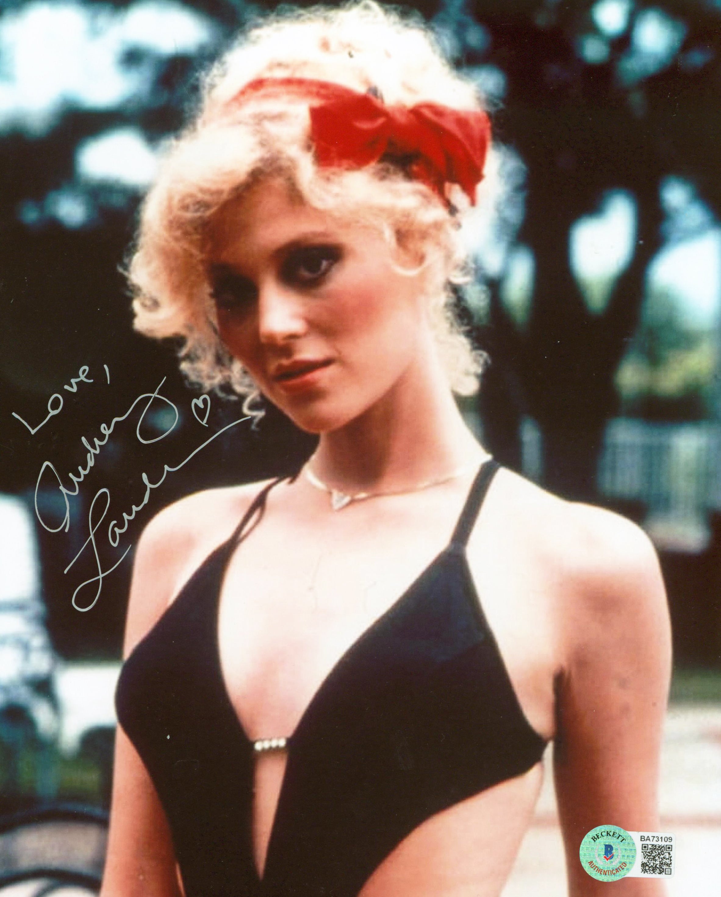 Audrey Landers Dallas "Love" Authentic Signed 8x10 Sexy Photo BAS #BA73109