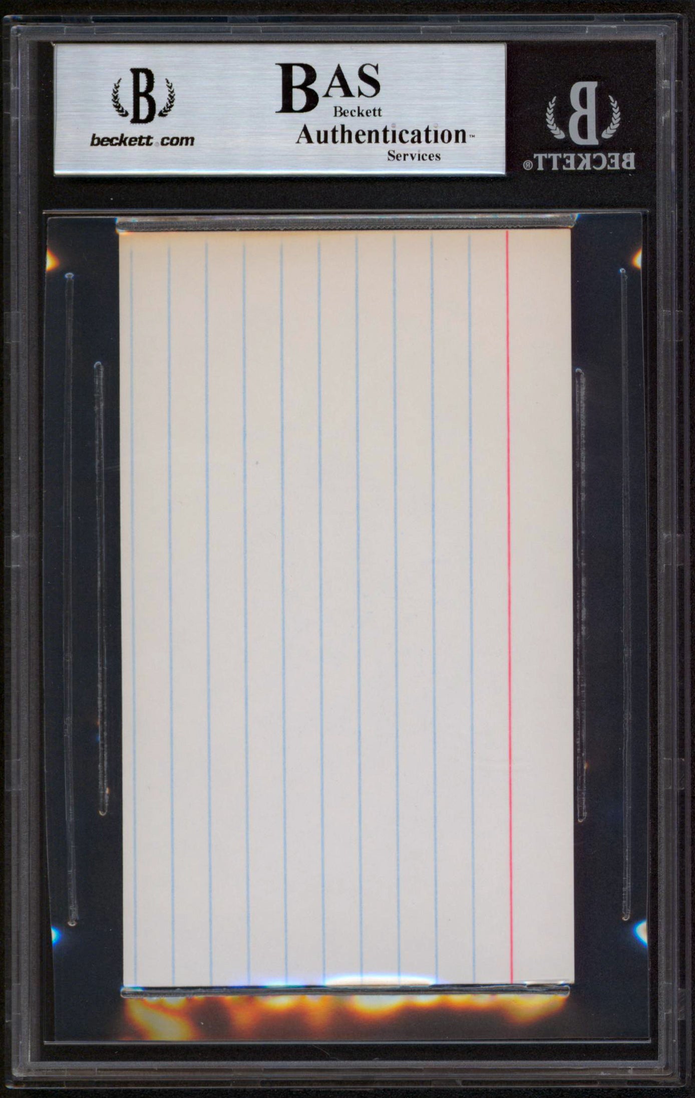 Mike Eruzione Authentic Signed 3x5 Index Card Autographed BAS Slabbed