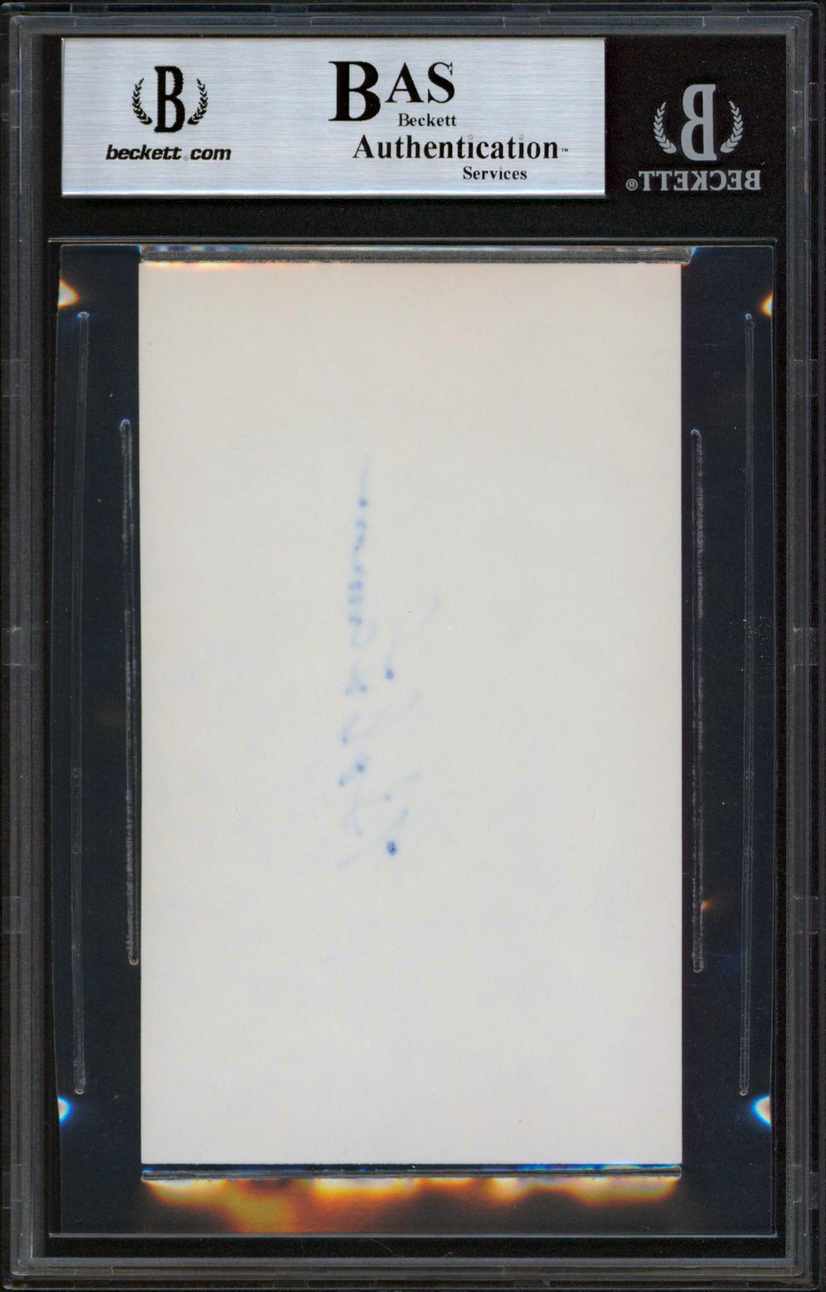 Indians Bob Lemon Authentic Signed 3x5 Index Card Autographed BAS Slabbed