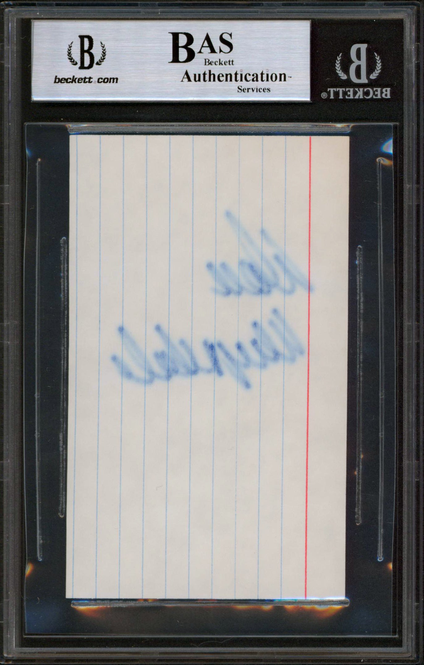 Dodgers Don Drysdale Authentic Signed 3x5  Index Card Autographed BAS Slabbed