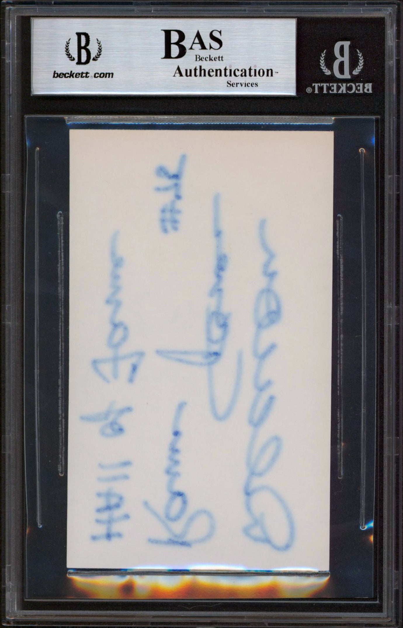 Rams Deacon Jones  Authentic Signed 3x5  Index Card Autographed BAS Slabbed