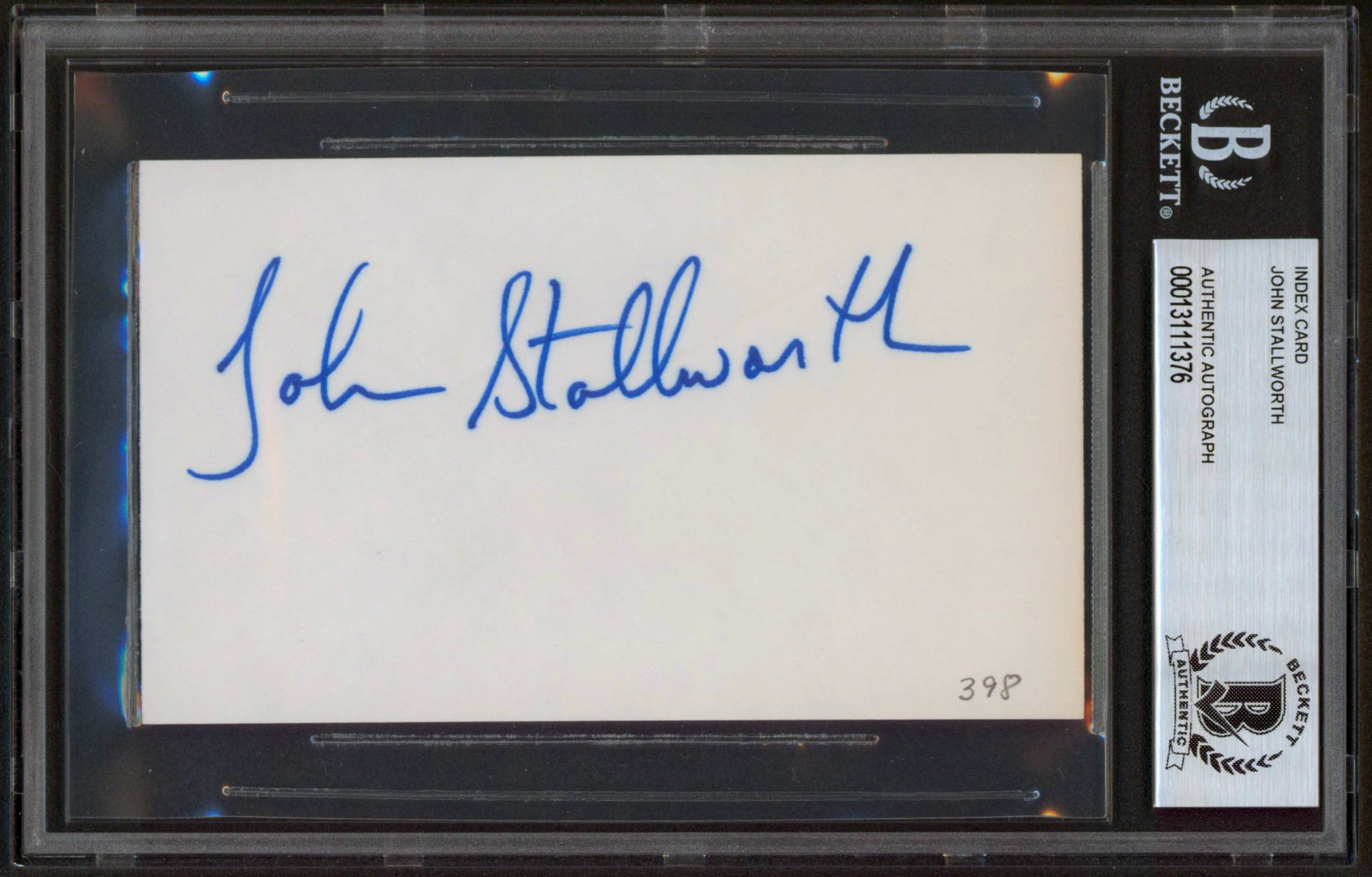 Steelers John Stallworth Authentic Signed 3x5  Index Card Autographed BAS Slab