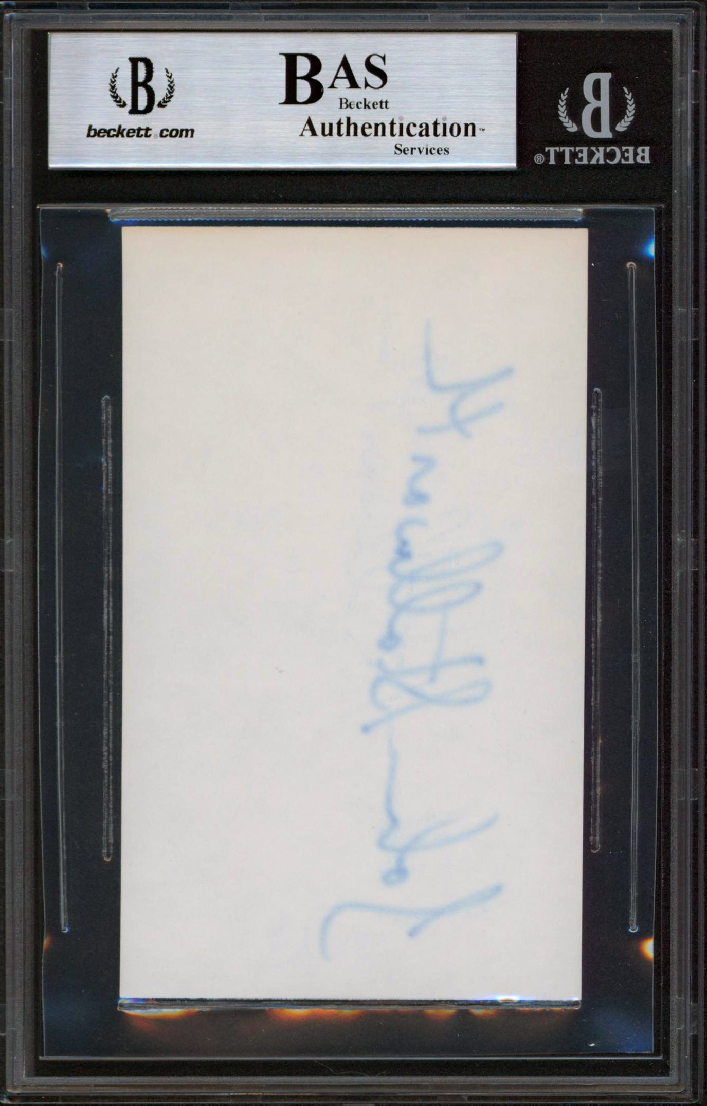 Steelers John Stallworth Authentic Signed 3x5  Index Card Autographed BAS Slab