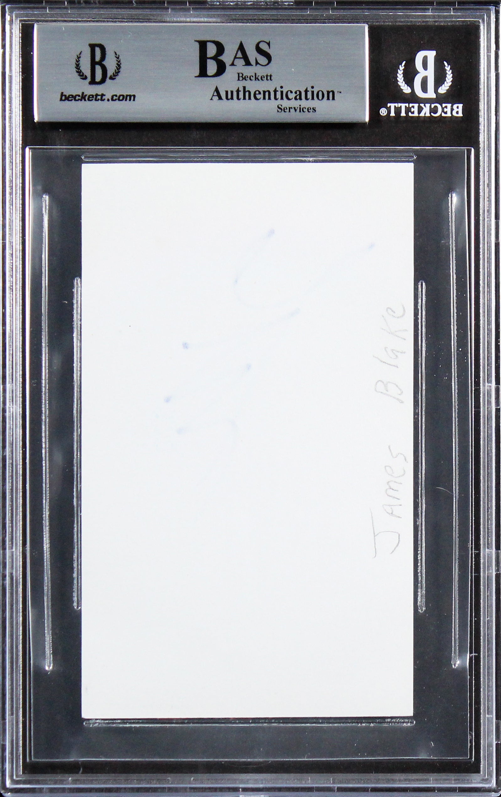 James Blake Authentic Signed 3x5 Index Card Autographed BAS Slabbed
