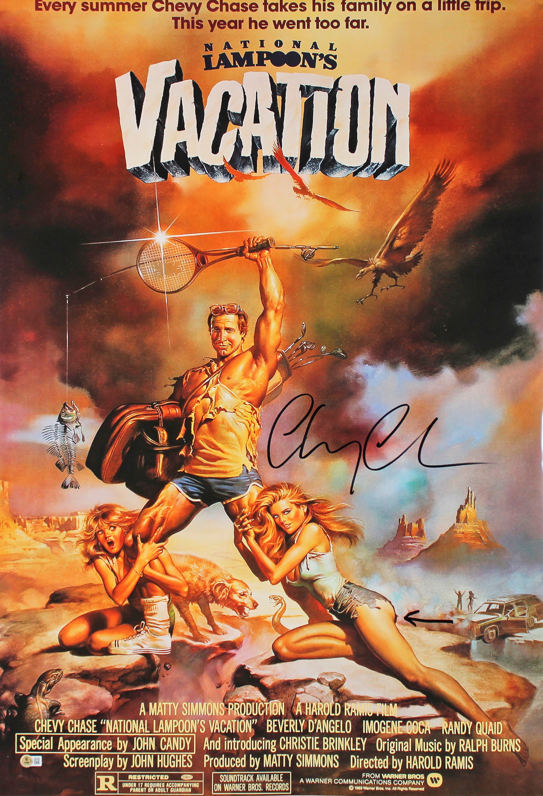 Chevy Chase Vacation Authentic Signed 24x36 Movie Poster BAS Witnessed #1W310288