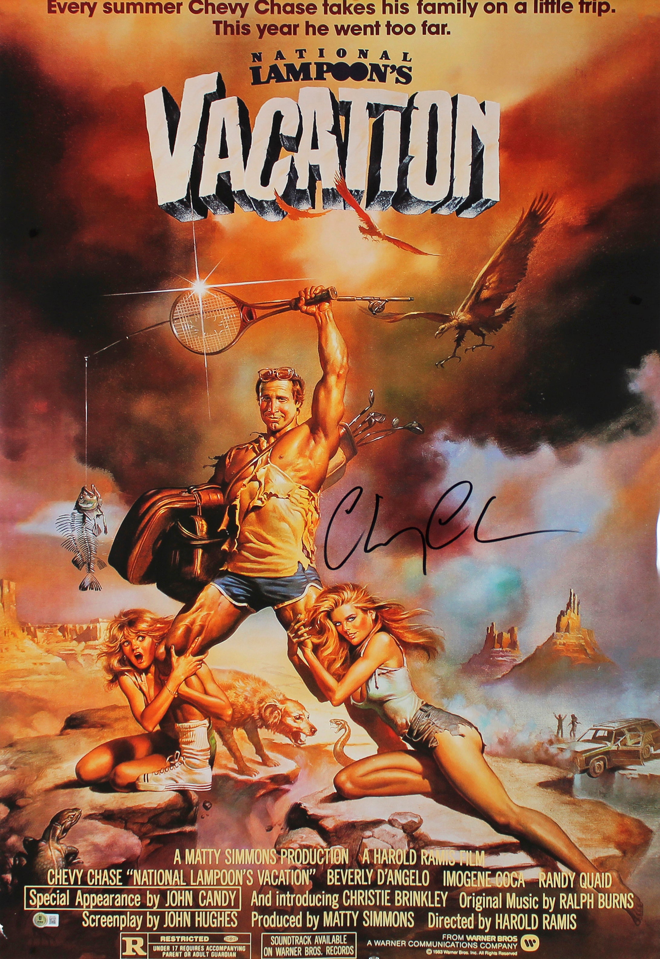 Chevy Chase Vacation Authentic Signed 24x36 Movie Poster BAS Witnessed #1W310297