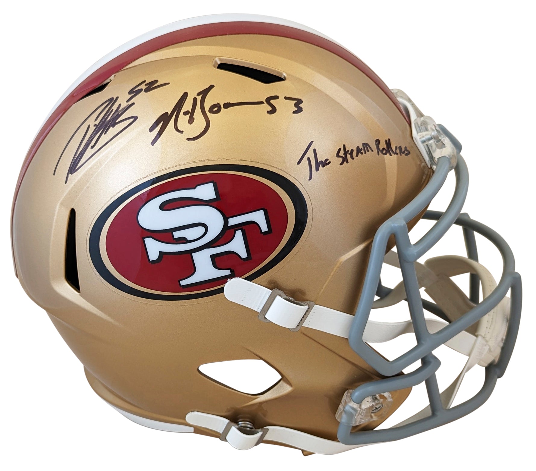 49ers Patrick Willis & Navorro Bowman Signed Full Size Speed Rep Helmet BAS Wit