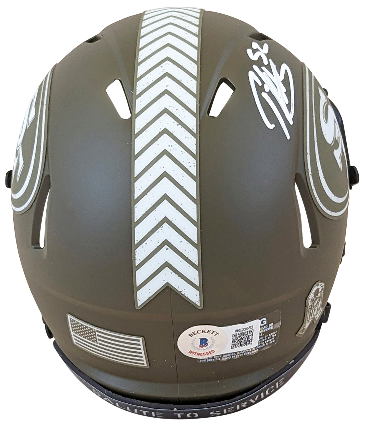 49ers Patrick Willis Signed Salute To Service Speed Mini Helmet BAS Witnessed