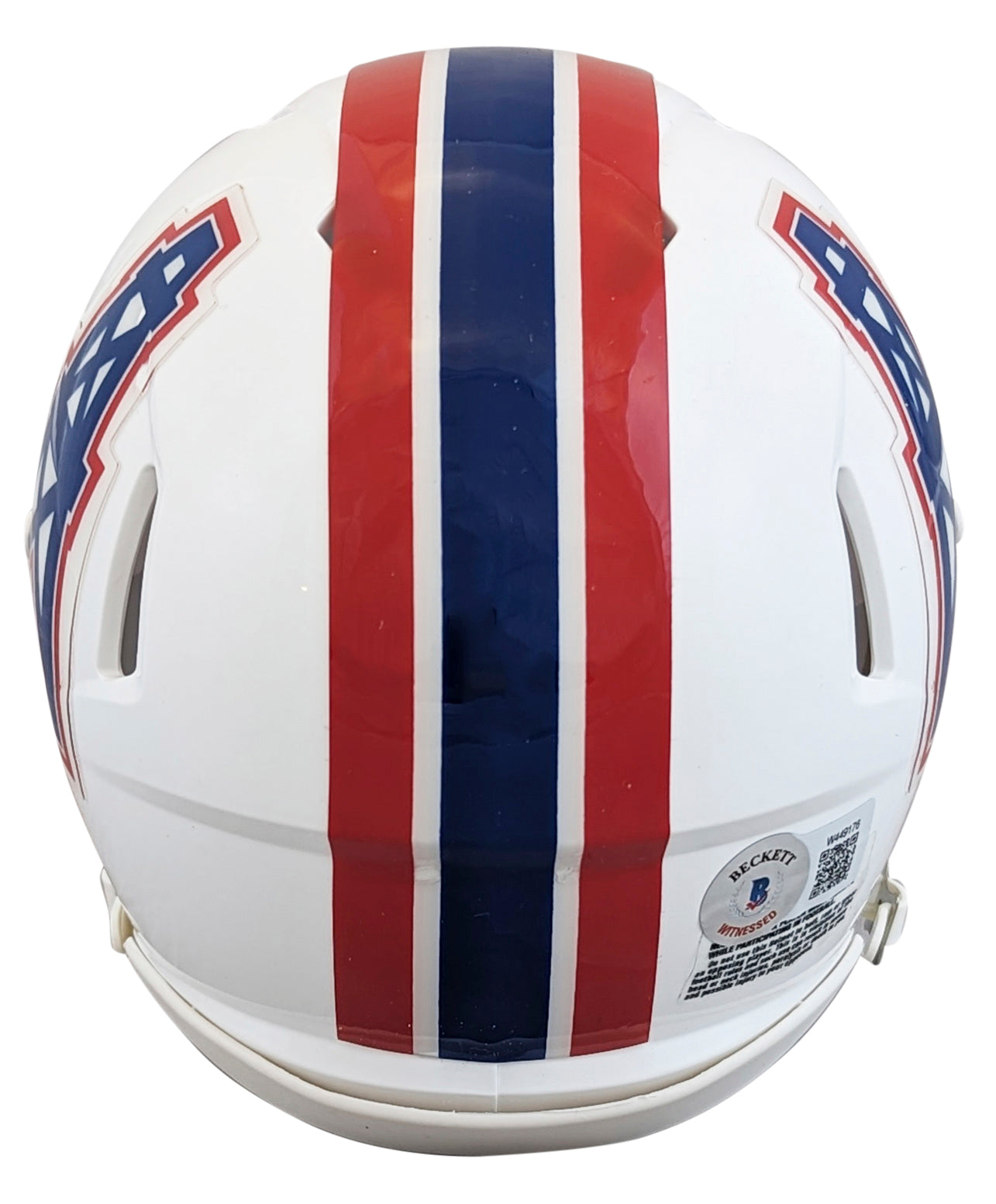 Oilers Bruce Matthews "HOF 07" Signed 81-98 TB Speed Mini Helmet BAS Wit