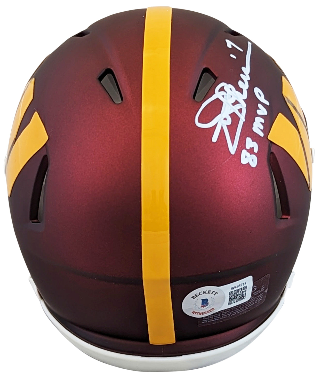 ** HOLIDAY DOORBUSTER ** Commanders Joe Theismann "83 NFL MVP" Signed Speed Mini Helmet BAS Witnessed