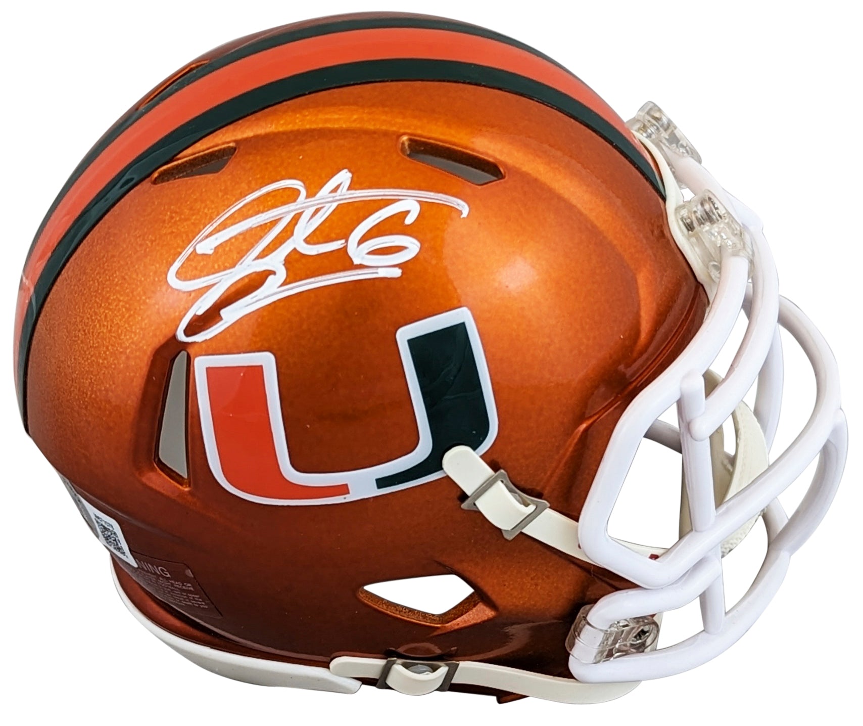 Miami Santana Moss Authentic Signed Flash Speed Mini Helmet BAS Witnessed