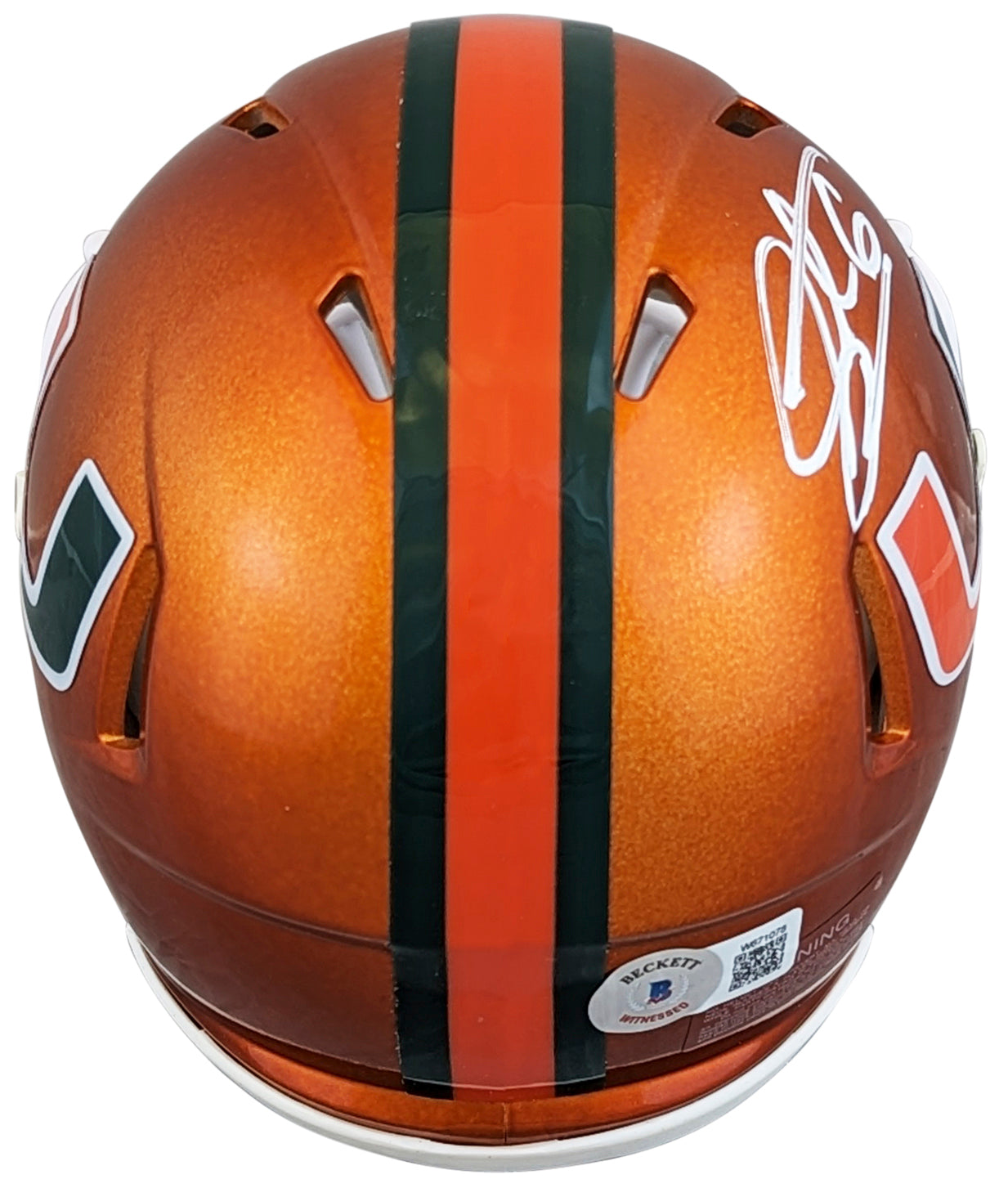 Miami Santana Moss Authentic Signed Flash Speed Mini Helmet BAS Witnessed