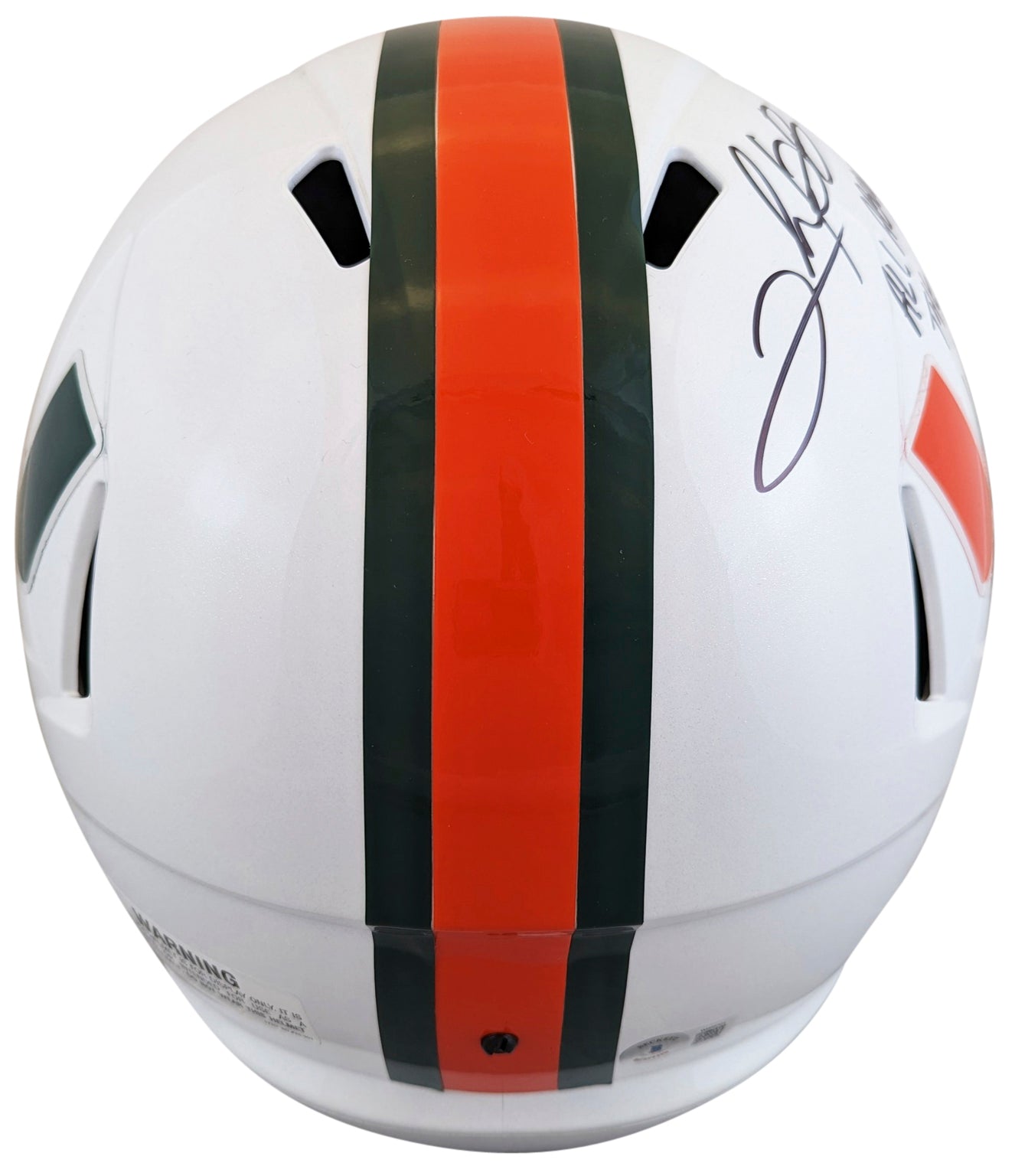 Miami Clinton Portis "All About the U" Signed Full Size Speed Rep Helmet BAS Wit