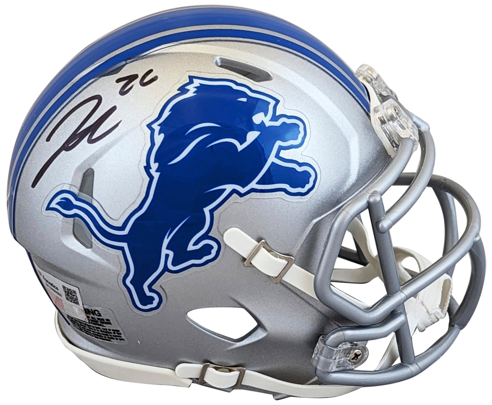 Lions Jahmyr Gibbs Authentic Signed Speed Mini Helmet Autographed Fanatics