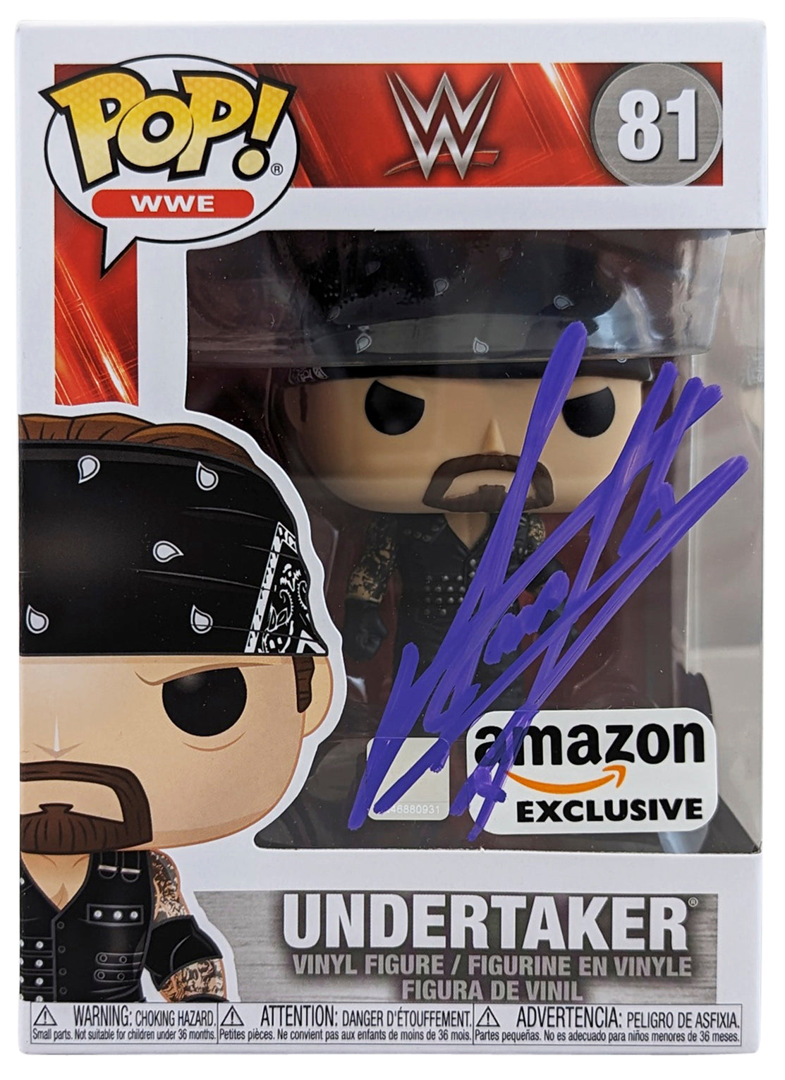 The Undertaker Authentic Signed WWE #81 Funko Pop Vinyl Figure BAS Witnessed