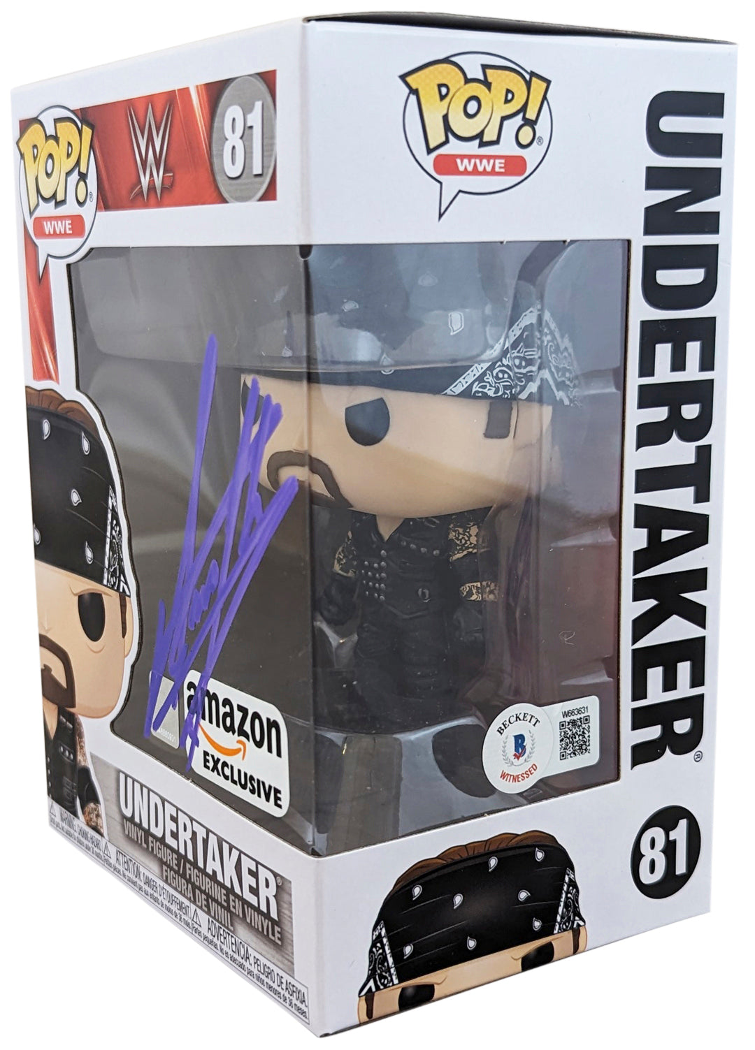 The Undertaker Authentic Signed WWE #81 Funko Pop Vinyl Figure BAS Witnessed