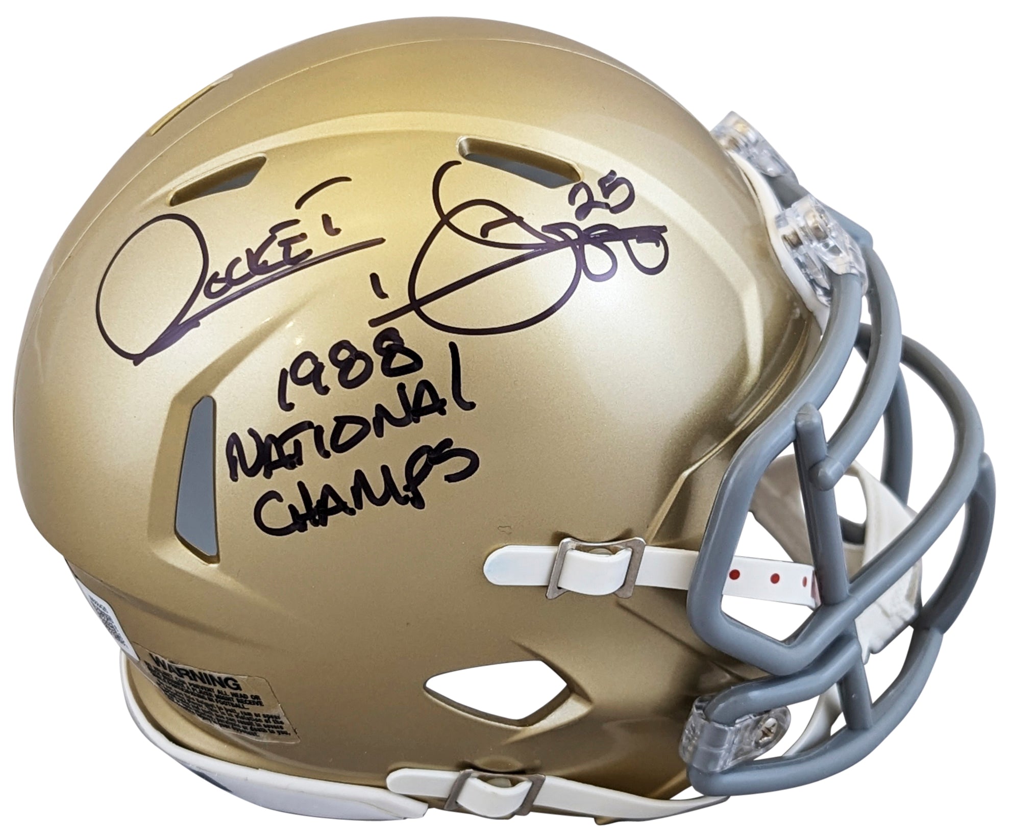 Notre Dame Raghib "Rocket" Ismail "88 Champs" Signed Speed Mini Helmet BAS Wit