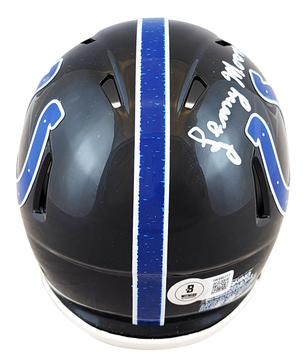 Colts Lenny Moore "HOF 75" Signed On-Field 2023 Speed Mini Helmet W/ Case BAS W