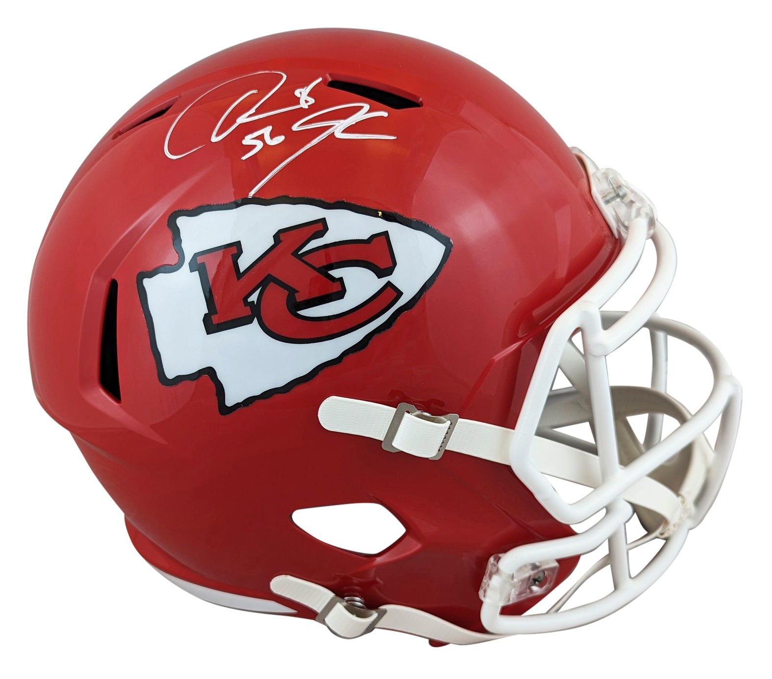 Chiefs Derrick Johnson Signed Full Size Speed Rep Helmet W/ Case BAS Witnessed