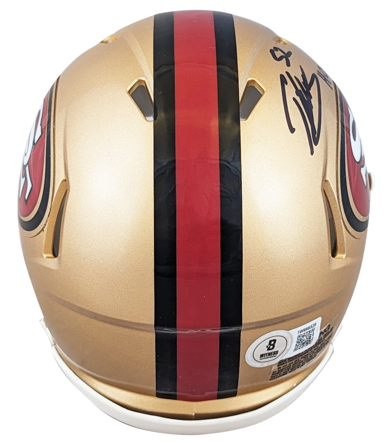 49ers Patrick Willis "HOF 24" Signed 1996-08 TB Speed Mini Helmet BAS Witnessed