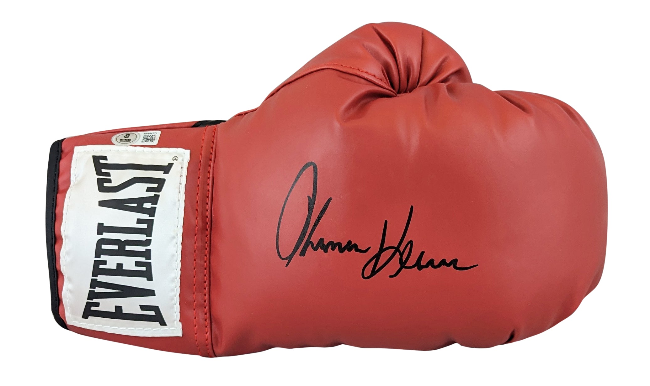 Tommy Hearns Authentic Signed Red Right Hand Everlast Glove W/ Case BAS Witness