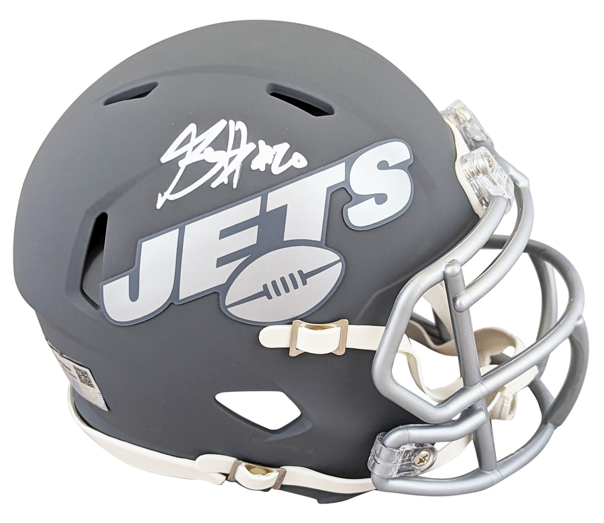 Jets Breece Hall Authentic Signed Slate Speed Mini Helmet W/ Case Fanatics