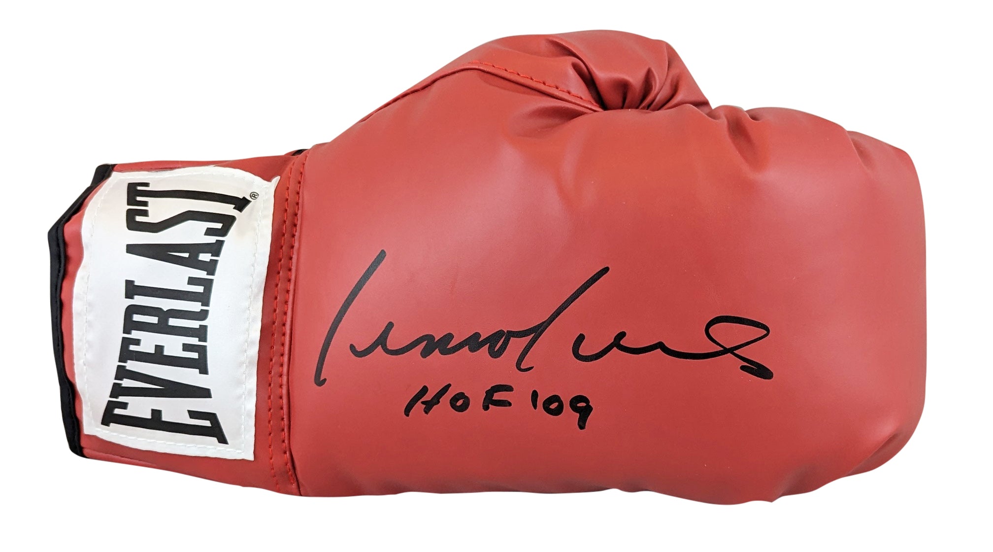 Lennox Lewis "HOF 09" Signed Red Right Hand Everlast Glove W/ Case BAS Witnessed