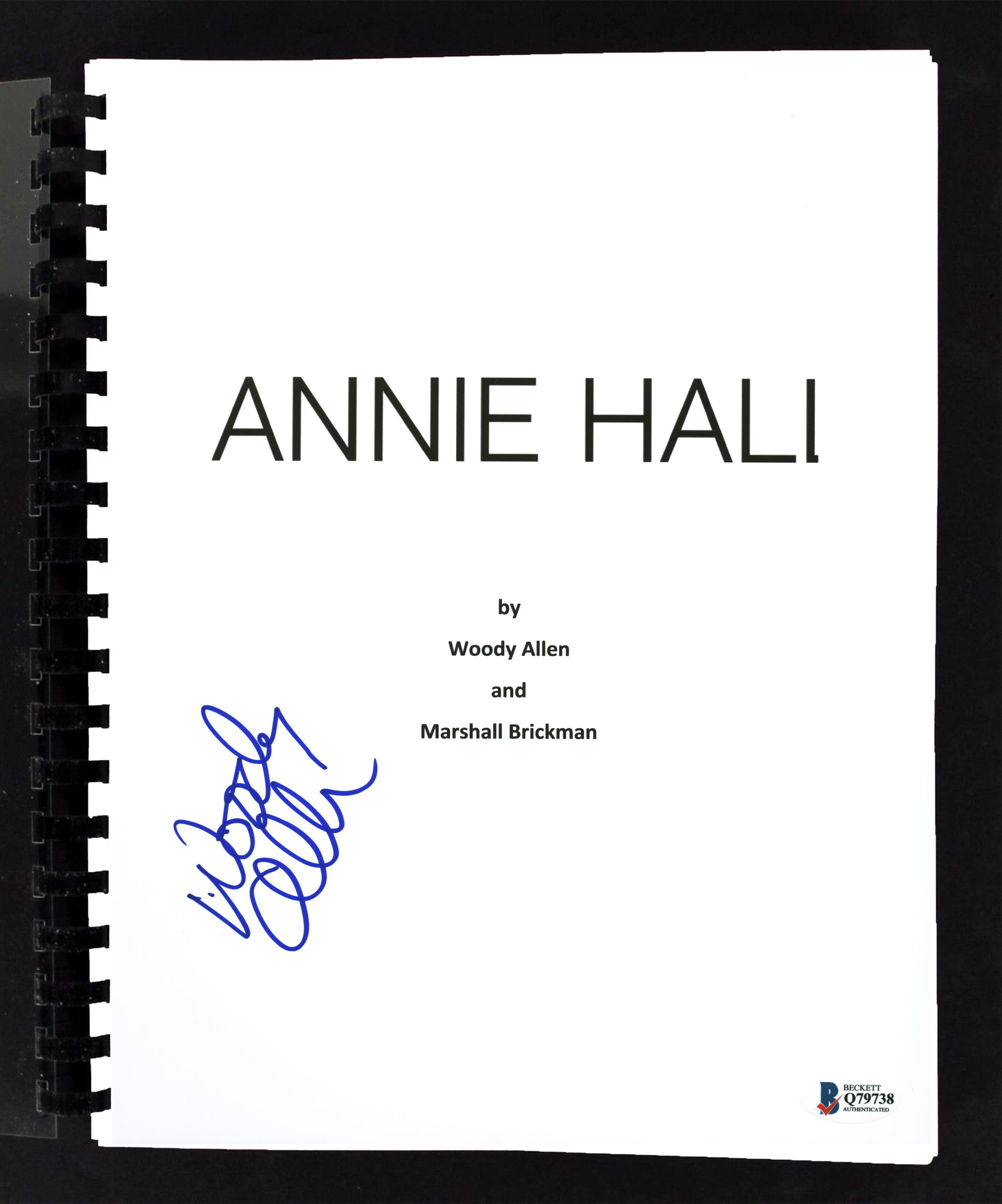 Woody Allen Annie Hall Authentic Signed Movie Script Autographed BAS #Q79738