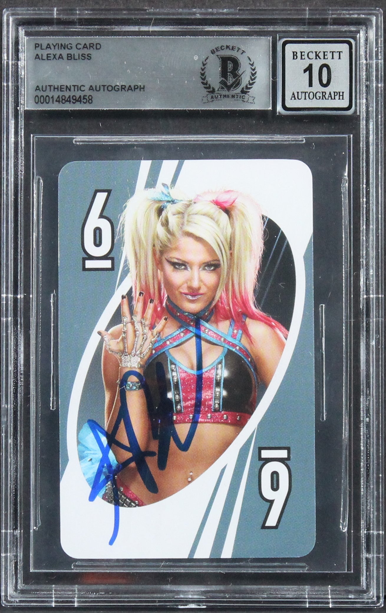 Alexa Bliss Authentic Signed Playing Card Card Auto Graded Gem 10! BAS Slabbed