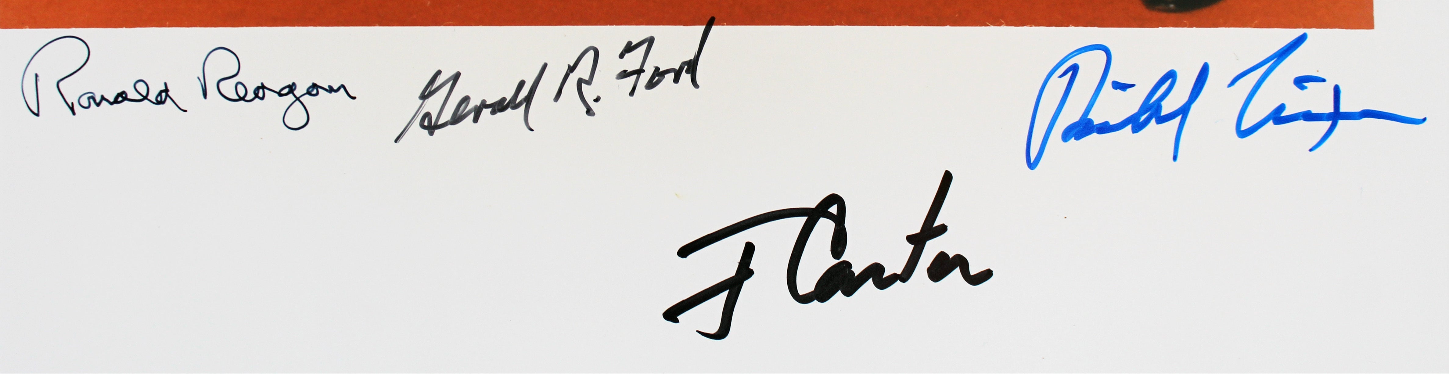 (4) Presidents Reagan, Ford, Nixon & Carter Signed 11x14 Photo PSA & BAS LOAs
