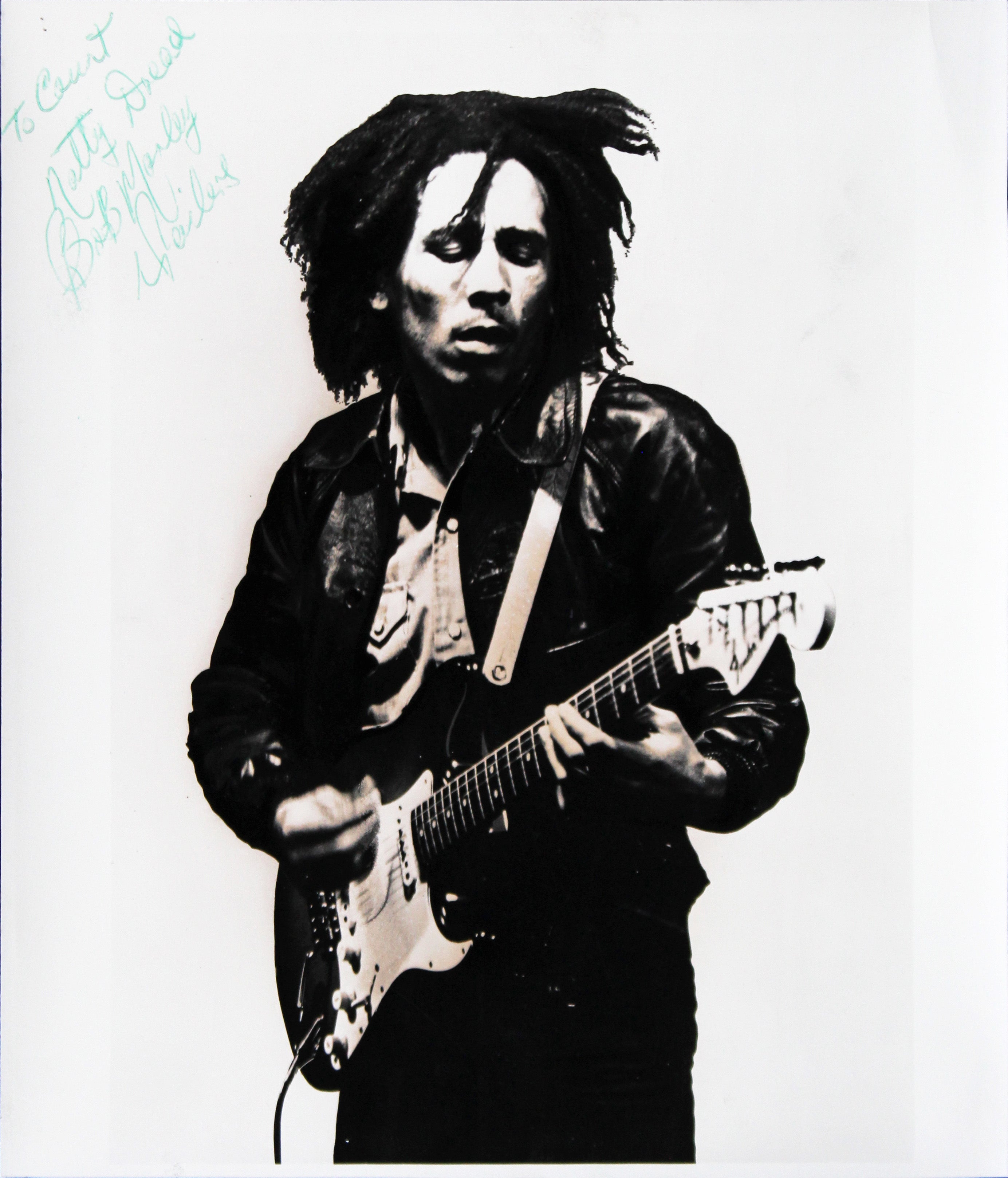 Bob Marley To Court, Natty Dread Authentic Signed 8x9 B&W Photo JSA #YY37989