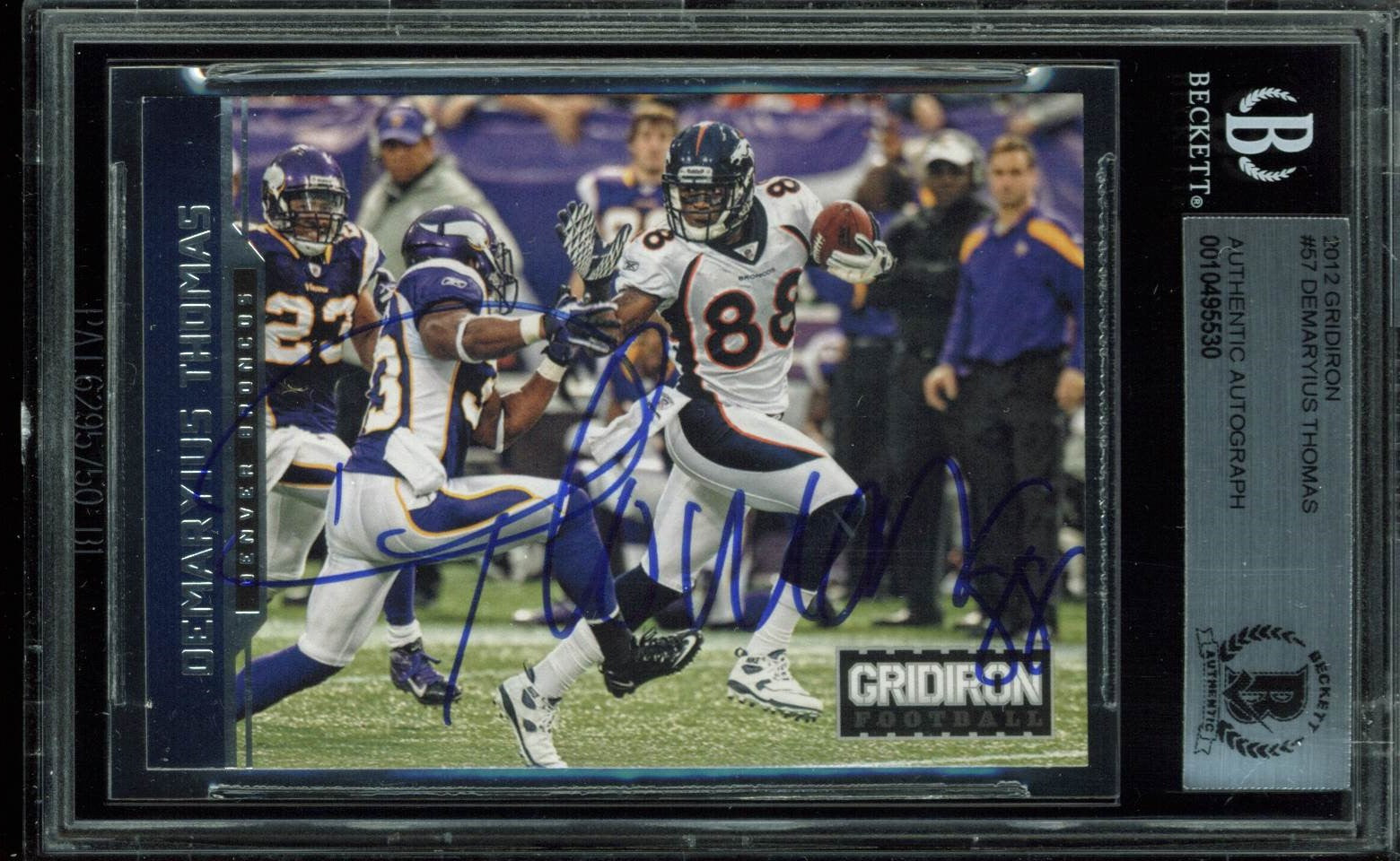 Broncos Demaryius Thomas Signed 2012 Gridiron #57 Auto Card BAS Slabbed