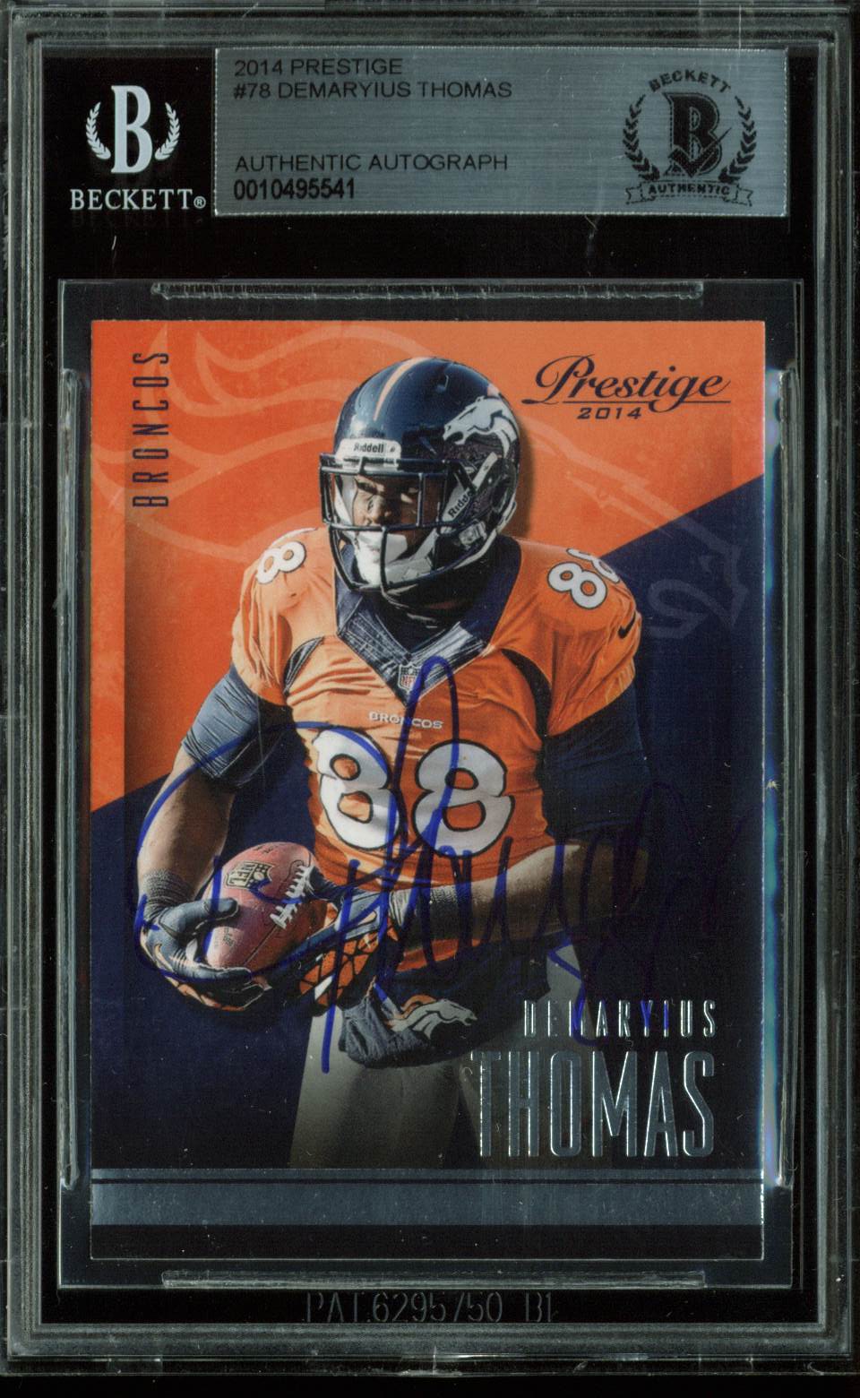 Broncos Demaryius Thomas Signed 2014 Prestige #78 Auto Card BAS Slabbed