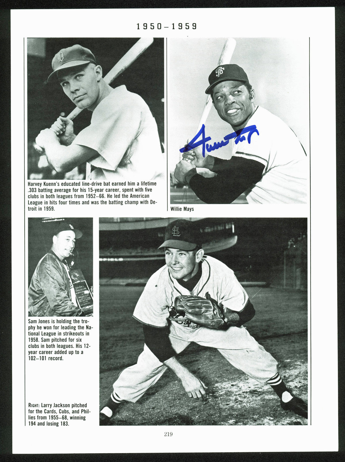 Sandy Koufax & Willie Mays Authentic Signed 8.75x12 Magazine Page JSA #U91962