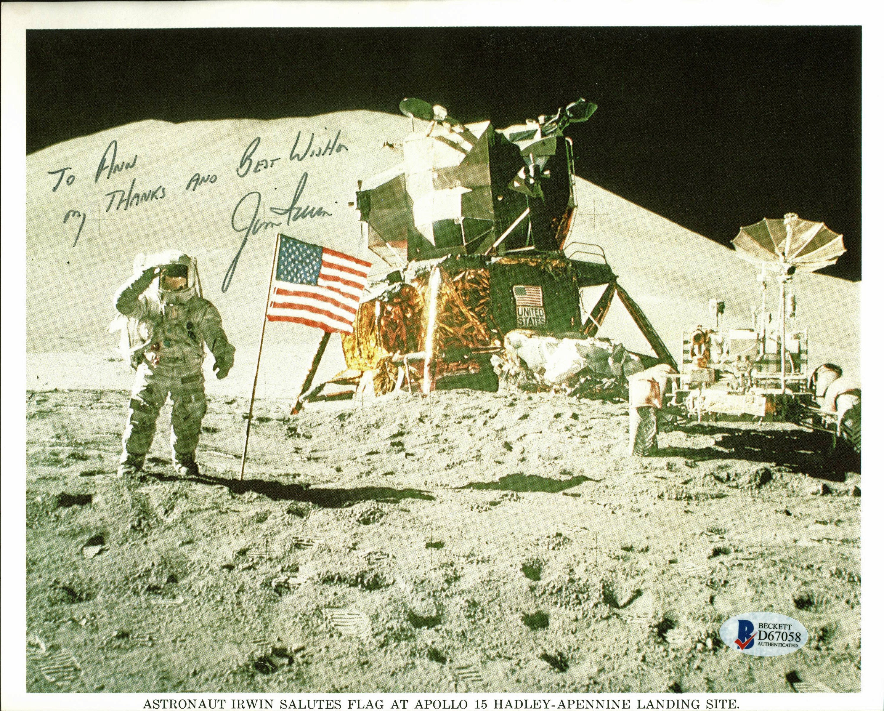 Jim Irwin NASA Apollo 15 Astronaut Authentic Signed 8x10 Press Photo BAS #D67058