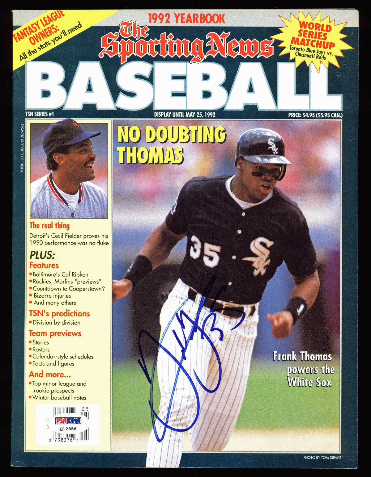 White Sox Rickie Weeks Authentic SignedThe Sporting News Magazine PSA #Q12356
