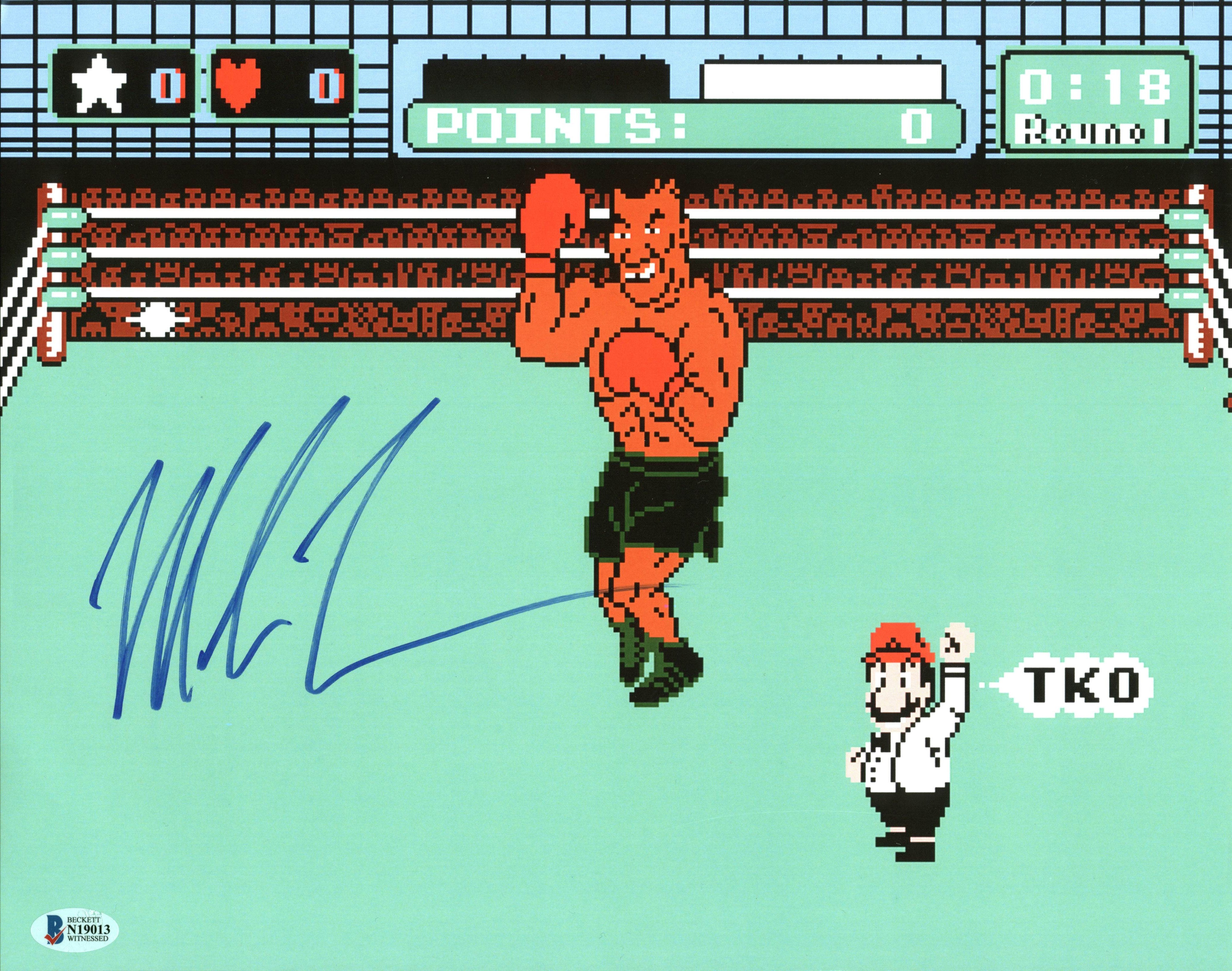 Mike Tyson Authentic Signed 11x14 Punch Out Photo Autographed BAS Witnessed