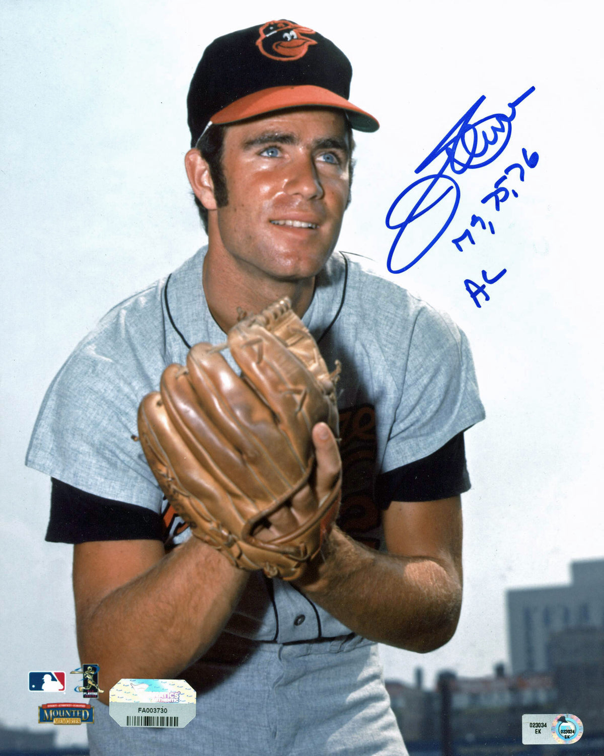 Orioles Jim Palmer "73,75, 76 AL" Authentic Signed 8x10 Photo Fanatics COA