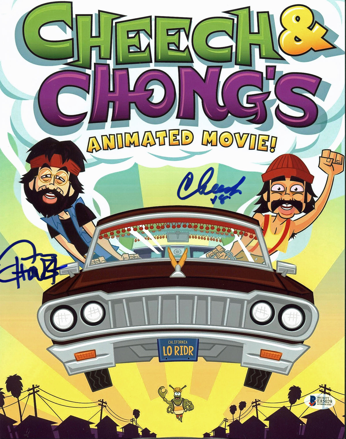 Cheech Marin & Tommy Chong Animated Movie Signed 11x14 Photo BAS #E85029
